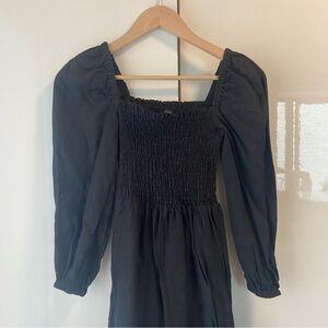 JCrew Black Linen Daydream Dress